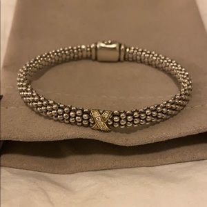Lagos caviar bracelet diamond x